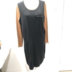Roz&Ali bodycon sweater dress Black and Tan